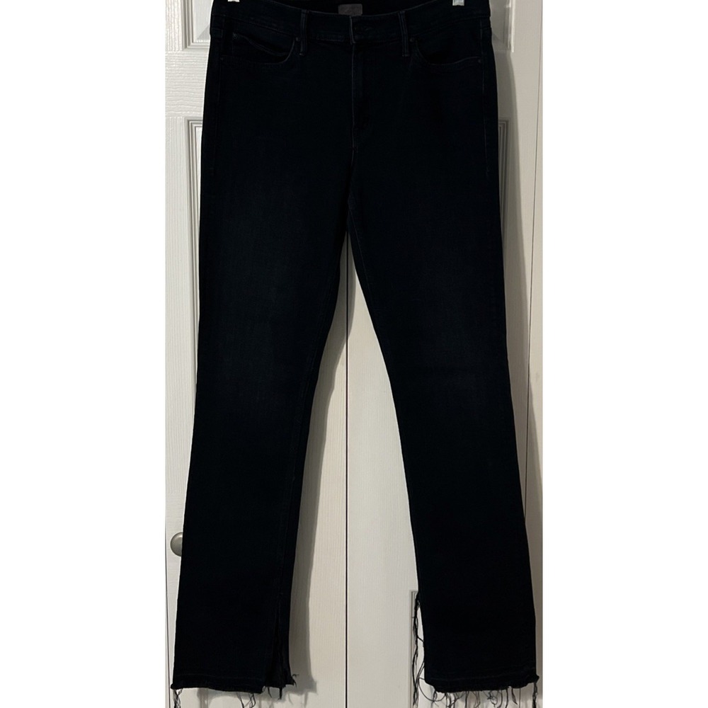 Mother The Rascal Slit Undone Hem High Rise Straight Jean SZ 32x33 Storm Clouds - Picture 14 of 15